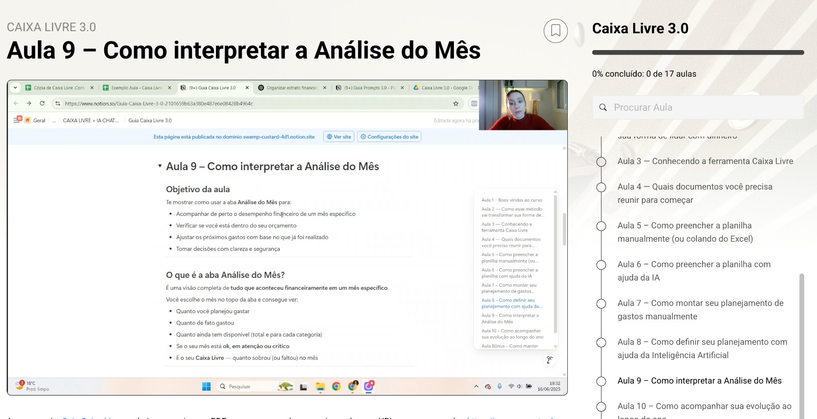 Plataforma de aulas do Caixa Livre 2.0